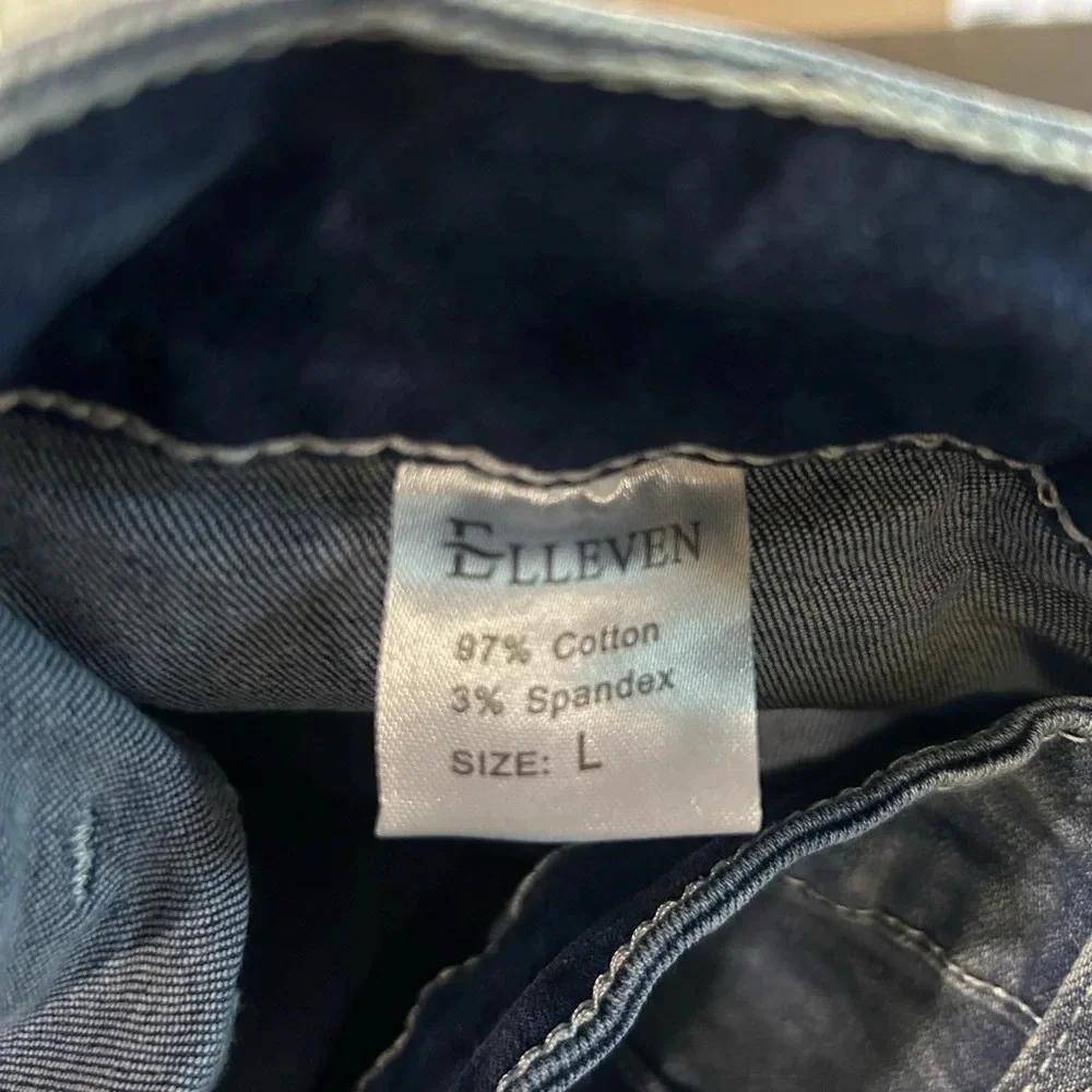 Elleven Women’s Medium Wash w Front‎ Slit Short/Skirt/ Denim Skort Large NWT - Picture 11 of 11